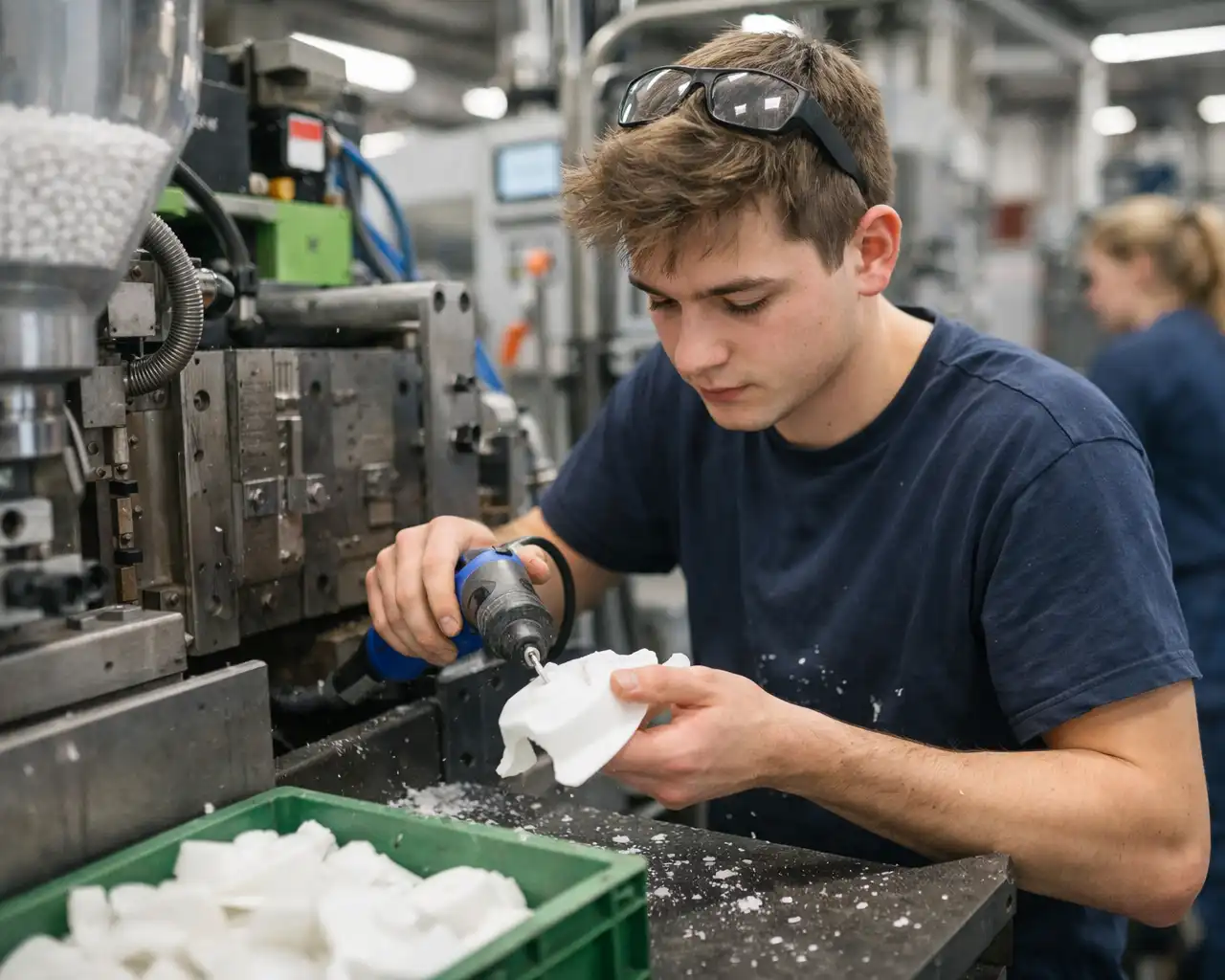 Trainee in plastics manufacturing