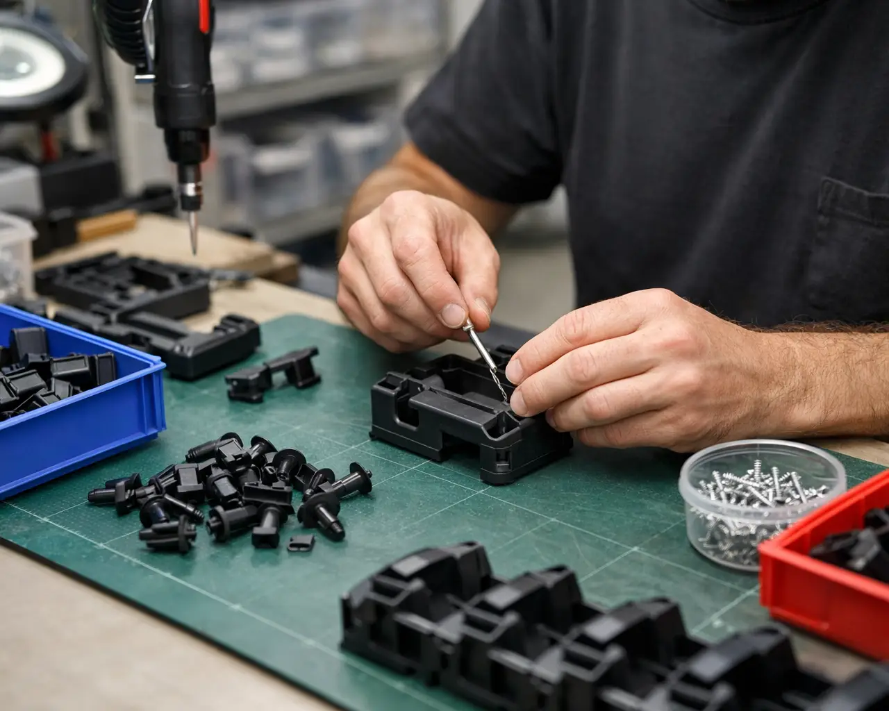 Assembly of plastic components