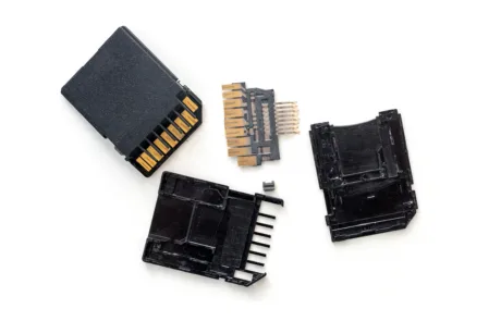 Plastic SD card made using micro-injection moulding