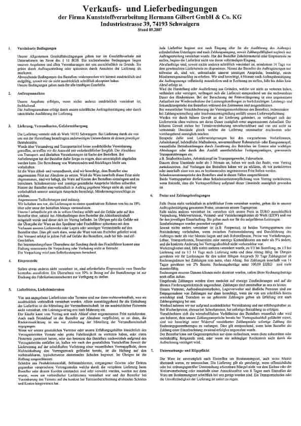 Terms of sale Hermann Gilbert